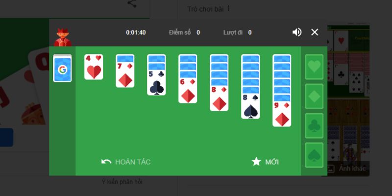 Mở màn ván theo luật chơi Solitaire